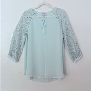 Haute Hippie Light Green Lace Sleeve Tunic